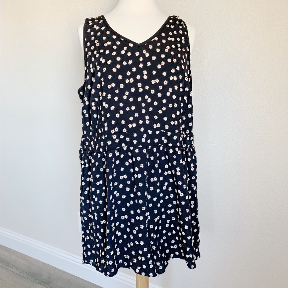 Black Floral Romper- Sleeveless XL